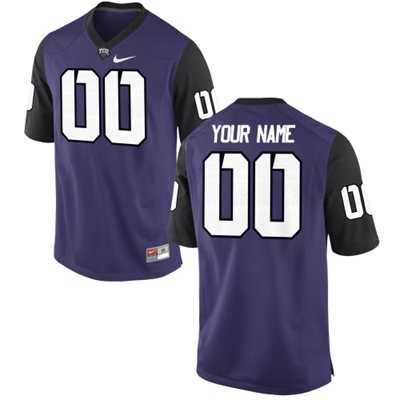 Mens TCU Horned Frogs Customized Replica Football 2015 Purple Jersey